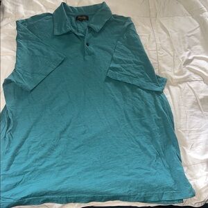 Tasso Elba Blue Polo Shirt Casual Cotton Blend